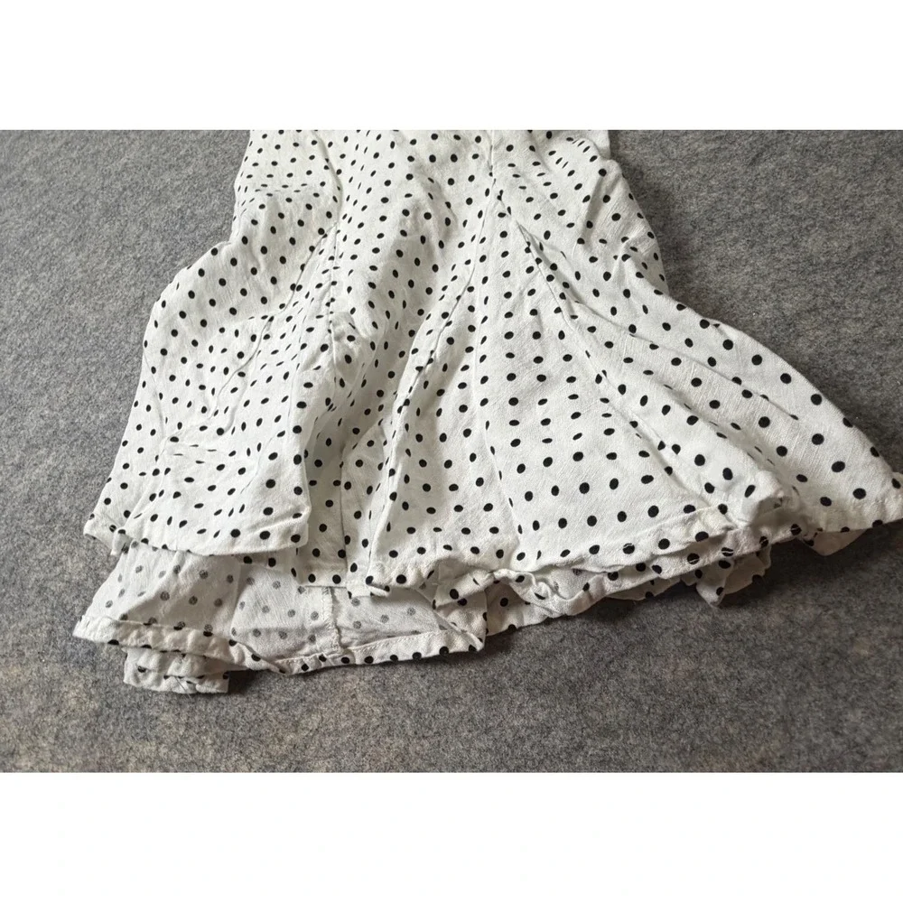 Kate Spade New York for Target White Black Polka Dot Midi Skirt Large